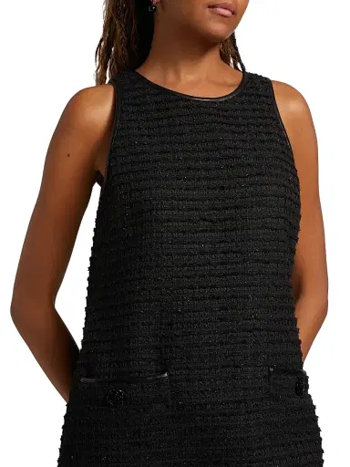 L'AGENCE Women's Florian Tweed Shift Midi-Dress - Black Black Rose | Thumbnail 6 L'AGENCE Women's Florian Tweed Shift Midi-Dress - Black Black Rose | Thumbnail 6