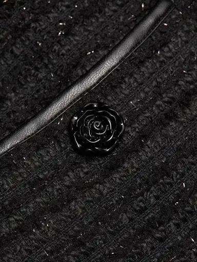 L'AGENCE Women's Florian Tweed Shift Midi-Dress - Black Black Rose | Thumbnail 7 L'AGENCE Women's Florian Tweed Shift Midi-Dress - Black Black Rose | Thumbnail 7