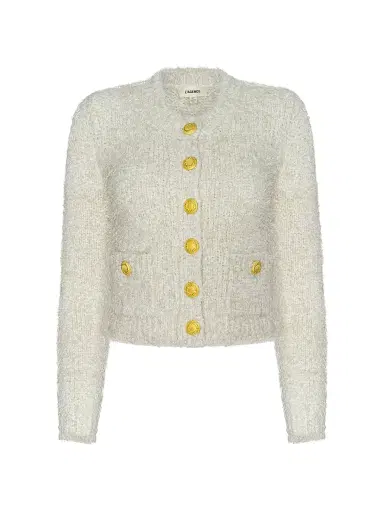L'AGENCE Women's Una Tweed Knit Cardigan - Gold Lurex Multi | Thumbnail 1 L'AGENCE Women's Una Tweed Knit Cardigan - Gold Lurex Multi | Thumbnail 1