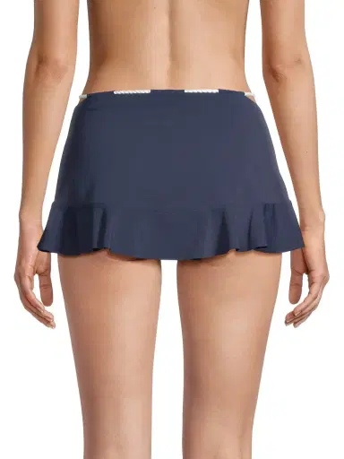 Robin Piccone Women's Babe Skirted Bikini Bottom - Navy Combo | Thumbnail 4 Robin Piccone Women's Babe Skirted Bikini Bottom - Navy Combo | Thumbnail 4