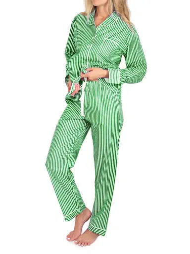 Sant and Abel Women's Braddock Long Pajama Set - Green | Thumbnail 4 Sant and Abel Women's Braddock Long Pajama Set - Green | Thumbnail 4