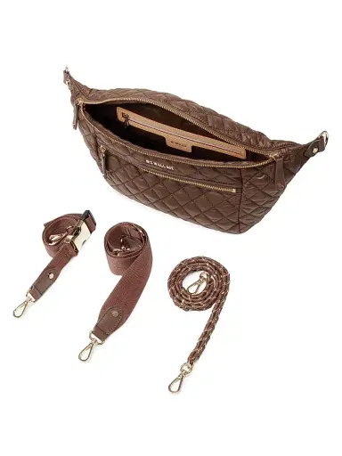 MZ Wallace Women's Crosby Nylon & Leather Crossbody Sling Bag - Walnut | Thumbnail 3 MZ Wallace Women's Crosby Nylon & Leather Crossbody Sling Bag - Walnut | Thumbnail 3