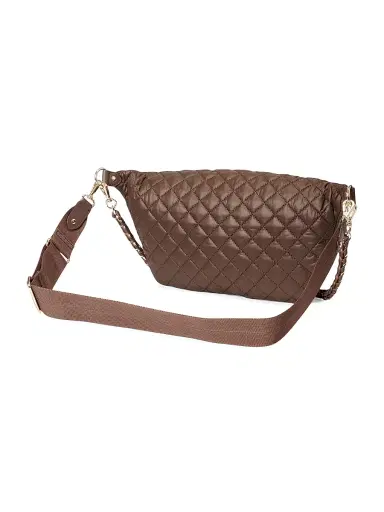 MZ Wallace Women's Crosby Nylon & Leather Crossbody Sling Bag - Walnut | Thumbnail 4 MZ Wallace Women's Crosby Nylon & Leather Crossbody Sling Bag - Walnut | Thumbnail 4