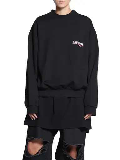 Balenciaga Political Campaign Sweatshirt Regular Fit - Black | Thumbnail 4 Balenciaga Political Campaign Sweatshirt Regular Fit - Black | Thumbnail 4