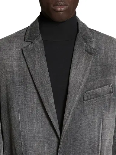 Balenciaga Men's Washed Jacket - Black Faded | Thumbnail 6 Balenciaga Men's Washed Jacket - Black Faded | Thumbnail 6