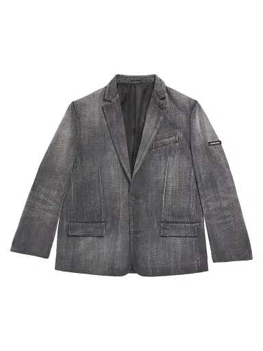 Balenciaga Men's Washed Jacket - Black Faded | Thumbnail 1 Balenciaga Men's Washed Jacket - Black Faded | Thumbnail 1