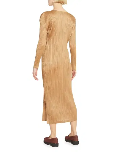 Pleats Please Issey Miyake Women's Monthly Colors: December Midi Dress - Copperbrown | Thumbnail 5 Pleats Please Issey Miyake Women's Monthly Colors: December Midi Dress - Copperbrown | Thumbnail 5