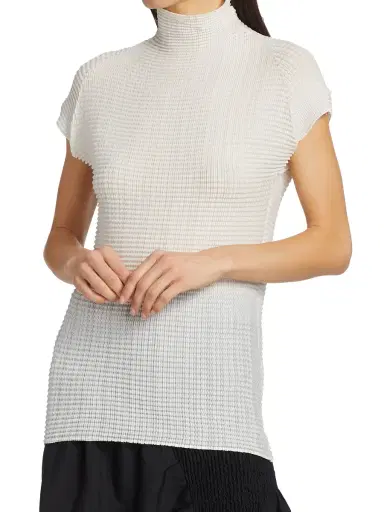 Issey Miyake Women's Wooly Pleats Top - White | Thumbnail 2 Issey Miyake Women's Wooly Pleats Top - White | Thumbnail 2