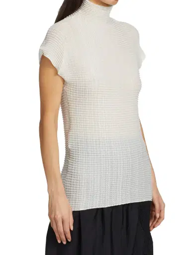 Issey Miyake Women's Wooly Pleats Top - White | Thumbnail 3 Issey Miyake Women's Wooly Pleats Top - White | Thumbnail 3