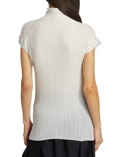 Issey Miyake Women's Wooly Pleats Top - White | Thumbnail 4 Issey Miyake Women's Wooly Pleats Top - White | Thumbnail 4