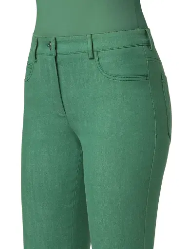 Akris Women's Magda Stretch-Denim Mid-Rise Slim-Leg Jeans - Pine Green | Thumbnail 5 Akris Women's Magda Stretch-Denim Mid-Rise Slim-Leg Jeans - Pine Green | Thumbnail 5