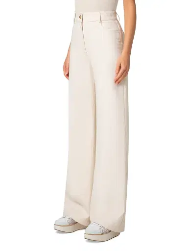 Akris punto Women's Cooper Cotton-Wool Wide-Leg Pants - Cashew | Thumbnail 3 Akris punto Women's Cooper Cotton-Wool Wide-Leg Pants - Cashew | Thumbnail 3