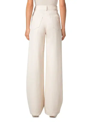 Akris punto Women's Cooper Cotton-Wool Wide-Leg Pants - Cashew | Thumbnail 4 Akris punto Women's Cooper Cotton-Wool Wide-Leg Pants - Cashew | Thumbnail 4