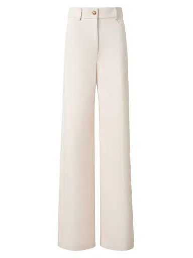 Akris punto Women's Cooper Cotton-Wool Wide-Leg Pants - Cashew | Thumbnail 1 Akris punto Women's Cooper Cotton-Wool Wide-Leg Pants - Cashew | Thumbnail 1