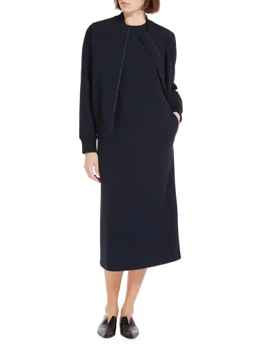 Max Mara Leisure Women's Jersey Sleeveless Midi-Dress - Navy | Thumbnail 1 Max Mara Leisure Women's Jersey Sleeveless Midi-Dress - Navy | Thumbnail 1