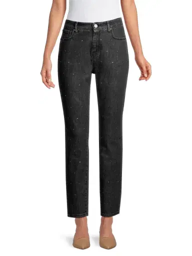 Weekend Max Mara Women's Crystal Embellished Skinny Jeans - Black | Thumbnail 2 Weekend Max Mara Women's Crystal Embellished Skinny Jeans - Black | Thumbnail 2