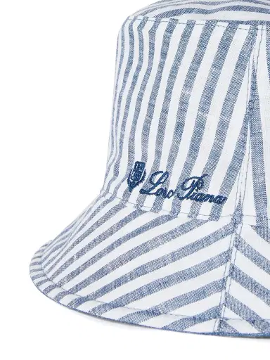 Loro Piana Men's Reversible Chambray Bucket Hat - Chambray Azure | Thumbnail 3 Loro Piana Men's Reversible Chambray Bucket Hat - Chambray Azure | Thumbnail 3