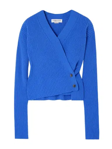 Victoria Beckham Wrap-effect Ribbed Wool And Cashmere-blend Cardigan | Thumbnail 1 Victoria Beckham Wrap-effect Ribbed Wool And Cashmere-blend Cardigan | Thumbnail 1