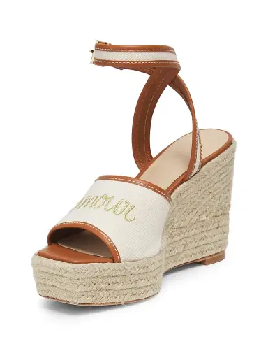 Cinq à Sept Women's Jesse 115MM Canvas Espadrille Platform Wedge Sandals - Natural Cognac | Thumbnail 2 Cinq à Sept Women's Jesse 115MM Canvas Espadrille Platform Wedge Sandals - Natural Cognac | Thumbnail 2