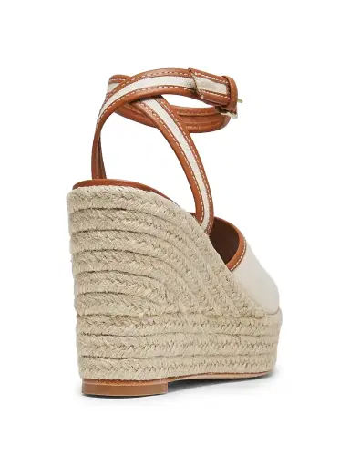 Cinq à Sept Women's Jesse 115MM Canvas Espadrille Platform Wedge Sandals - Natural Cognac | Thumbnail 3 Cinq à Sept Women's Jesse 115MM Canvas Espadrille Platform Wedge Sandals - Natural Cognac | Thumbnail 3