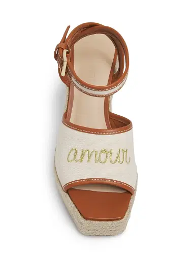 Cinq à Sept Women's Jesse 115MM Canvas Espadrille Platform Wedge Sandals - Natural Cognac | Thumbnail 4 Cinq à Sept Women's Jesse 115MM Canvas Espadrille Platform Wedge Sandals - Natural Cognac | Thumbnail 4