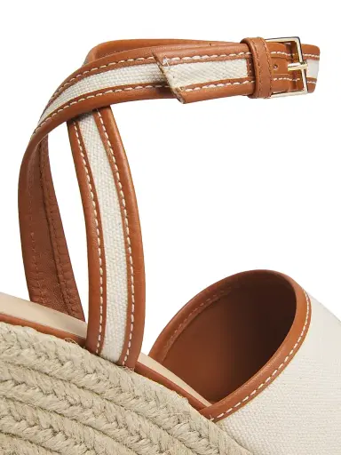 Cinq à Sept Women's Jesse 115MM Canvas Espadrille Platform Wedge Sandals - Natural Cognac | Thumbnail 5 Cinq à Sept Women's Jesse 115MM Canvas Espadrille Platform Wedge Sandals - Natural Cognac | Thumbnail 5