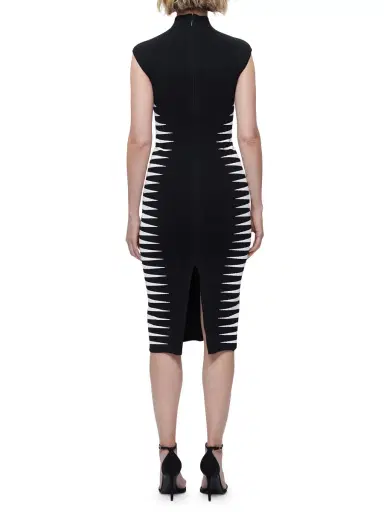 Hervé Léger Women's Colorblock Intarsia-Knit Midi-Dress - Black Alabaster | Thumbnail 5 Hervé Léger Women's Colorblock Intarsia-Knit Midi-Dress - Black Alabaster | Thumbnail 5