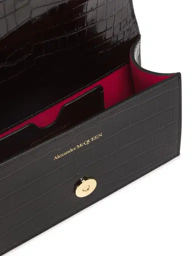 Alexander McQueen Women's Mini The Jeweled Embossed-Leather Satchel Bag - Black | Thumbnail 3 Alexander McQueen Women's Mini The Jeweled Embossed-Leather Satchel Bag - Black | Thumbnail 3