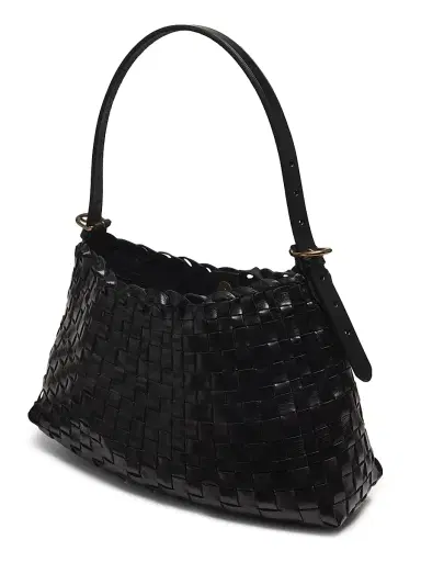Dragon Diffusion Women's Salvage Woven Leather Hobo Bag - Black | Thumbnail 4 Dragon Diffusion Women's Salvage Woven Leather Hobo Bag - Black | Thumbnail 4