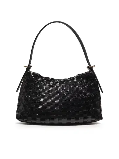 Dragon Diffusion Women's Salvage Woven Leather Hobo Bag - Black | Thumbnail 1 Dragon Diffusion Women's Salvage Woven Leather Hobo Bag - Black | Thumbnail 1