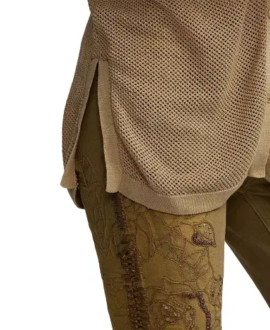 Ralph Lauren Collection Women's Linen-Blend Mesh Sweater Shirt - Lux Tan | Thumbnail 7 Ralph Lauren Collection Women's Linen-Blend Mesh Sweater Shirt - Lux Tan | Thumbnail 7