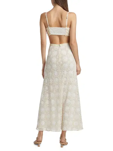 PatBO Women's Crocheted Cut-Out Maxi Dress - Off White | Thumbnail 5 PatBO Women's Crocheted Cut-Out Maxi Dress - Off White | Thumbnail 5