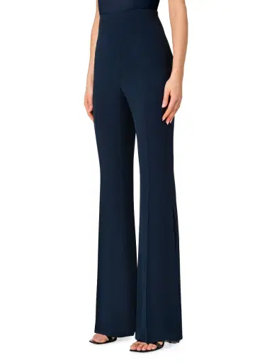 Akris Women's Faralda Flare Silk Georgette Pants - Navy | Thumbnail 2 Akris Women's Faralda Flare Silk Georgette Pants - Navy | Thumbnail 2