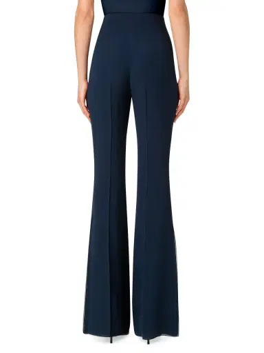 Akris Women's Faralda Flare Silk Georgette Pants - Navy | Thumbnail 3 Akris Women's Faralda Flare Silk Georgette Pants - Navy | Thumbnail 3
