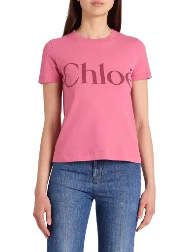 Chloé Women's Logo Cotton T-Shirt - Sweet Pink | Thumbnail 3 Chloé Women's Logo Cotton T-Shirt - Sweet Pink | Thumbnail 3
