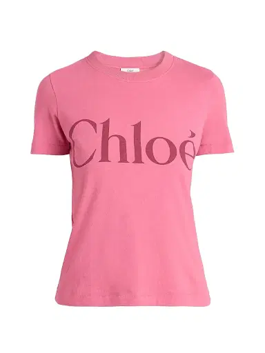 Chloé Women's Logo Cotton T-Shirt - Sweet Pink | Thumbnail 1 Chloé Women's Logo Cotton T-Shirt - Sweet Pink | Thumbnail 1