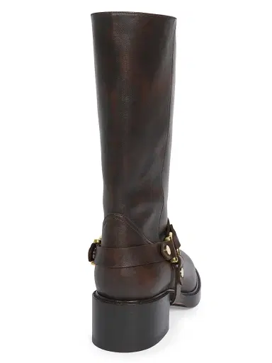 Chloé Women's Dakota Leather Tall Shaft Boots - Oak Brown | Thumbnail 3 Chloé Women's Dakota Leather Tall Shaft Boots - Oak Brown | Thumbnail 3