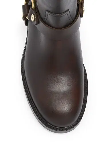 Chloé Women's Dakota Leather Tall Shaft Boots - Oak Brown | Thumbnail 4 Chloé Women's Dakota Leather Tall Shaft Boots - Oak Brown | Thumbnail 4