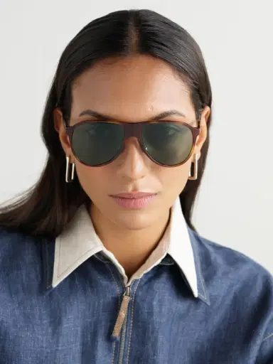 Brunello Cucinelli Aviator-style Tortoiseshell Acetate And Gold-tone Sunglasses | Thumbnail 2 Brunello Cucinelli Aviator-style Tortoiseshell Acetate And Gold-tone Sunglasses | Thumbnail 2