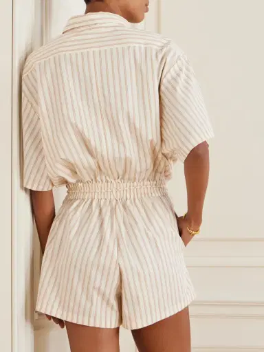 Faithfull Faia Belted Striped Cotton-poplin Playsuit | Thumbnail 3 Faithfull Faia Belted Striped Cotton-poplin Playsuit | Thumbnail 3