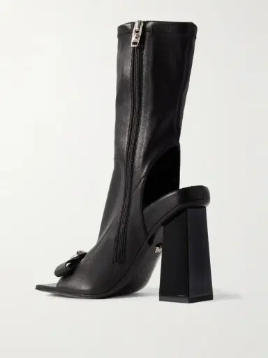 Versace Gianni Ribbon Embellished Leather Ankle Boots | Thumbnail 3 Versace Gianni Ribbon Embellished Leather Ankle Boots | Thumbnail 3