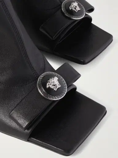 Versace Gianni Ribbon Embellished Leather Ankle Boots | Thumbnail 4 Versace Gianni Ribbon Embellished Leather Ankle Boots | Thumbnail 4