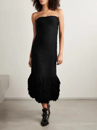 Gabriela Hearst Corus Strapless Fringed Cashmere And Silk-blend Midi Dress | Thumbnail 3 Gabriela Hearst Corus Strapless Fringed Cashmere And Silk-blend Midi Dress | Thumbnail 3