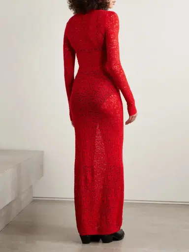 Gabriela Hearst Lethe Crocheted Wool And Silk-blend Turtleneck Maxi Dress | Thumbnail 3 Gabriela Hearst Lethe Crocheted Wool And Silk-blend Turtleneck Maxi Dress | Thumbnail 3