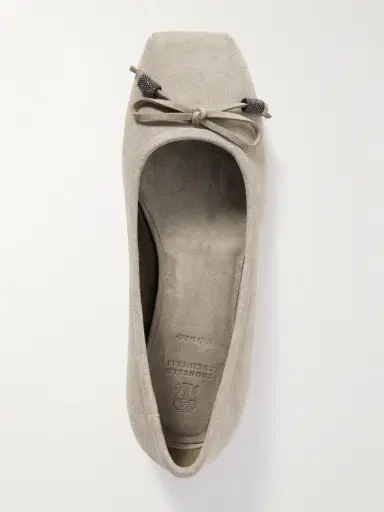 Brunello Cucinelli Bead-embellished Suede Ballet Flats | Thumbnail 5 Brunello Cucinelli Bead-embellished Suede Ballet Flats | Thumbnail 5
