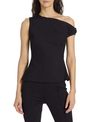 Rosetta Getty Women's One-Shoulder Twist Top - Black | Thumbnail 2 Rosetta Getty Women's One-Shoulder Twist Top - Black | Thumbnail 2