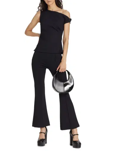 Rosetta Getty Women's One-Shoulder Twist Top - Black | Thumbnail 1 Rosetta Getty Women's One-Shoulder Twist Top - Black | Thumbnail 1