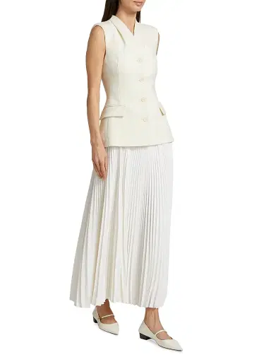 SIMKHAI Women's Georgina Pieced Vest Maxi Dress - White | Thumbnail 4 SIMKHAI Women's Georgina Pieced Vest Maxi Dress - White | Thumbnail 4