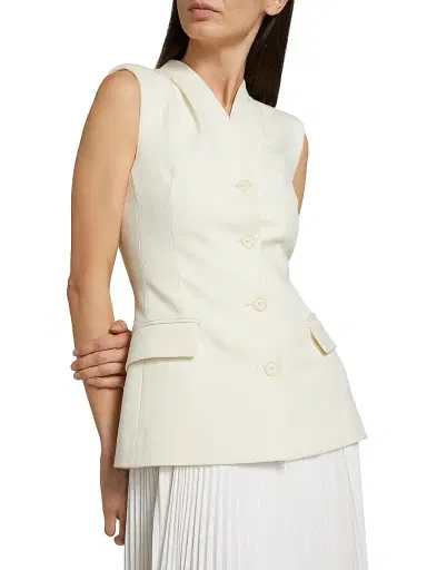 SIMKHAI Women's Georgina Pieced Vest Maxi Dress - White | Thumbnail 6 SIMKHAI Women's Georgina Pieced Vest Maxi Dress - White | Thumbnail 6