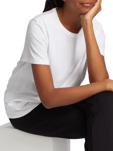 Bombas Women's Cotton Crewneck Split-Hem T-Shirt - White | Thumbnail 5 Bombas Women's Cotton Crewneck Split-Hem T-Shirt - White | Thumbnail 5